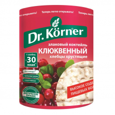Хлебцы Dr.Korner Злаковый коктейль клюквенный пшеничные, 100г