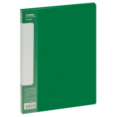 Папка для составления каталогов, Стамм Стандарт ММ-30625, 60 вкл, 700мкм, торцевой карман, зелёный
