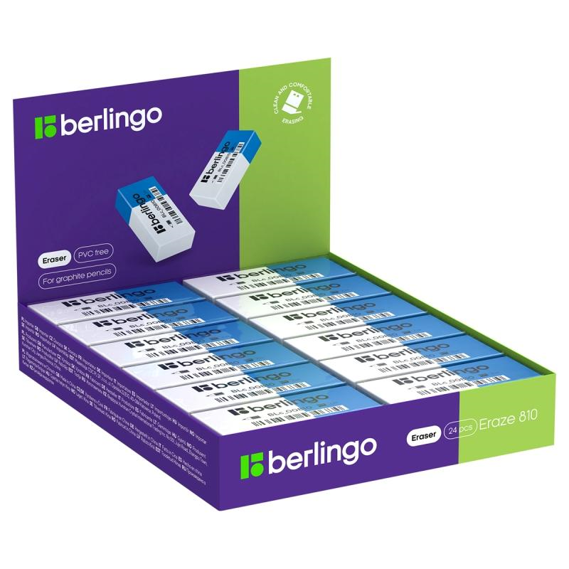 Резинка стирательная Berlingo Eraze 810 BLc_00810, 60х25х11мм, термопластичная резина, белый/синий