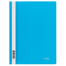 Папка-скоросшиватель с прозрачным верхом Стамм ММ-30701, А4, 120мкм, голубой