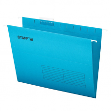 Папка подвесная Staff Standard синяя А4, картон, 10 шт/уп