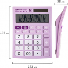 Калькулятор настольный 12 разрядов Brauberg Ultra Pastel-12-PR, сиреневый