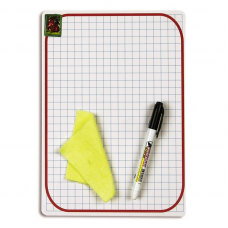 Доска-планшет пластиковая маркерная Attache Line А4, белая/клетка/линейка, маркер+салфетка