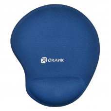 Коврик для мыши Oklick OK-RG0550-BL, с подуш. для запястья, резина+ткань, темно-синий