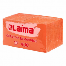 Салфетки 1-слойные Laima Big Pack, 24х24, 400 шт/уп, оранжевые