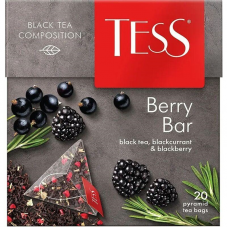 Чай Tess Berry Bar 0785-12, черный, ежевика, черная смородина, 20 пак.