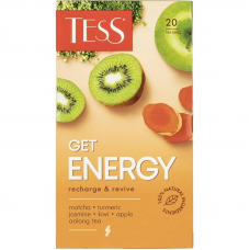 Чай Tess Get Energy, улун, жасмин, киви, растительные компоненты, 20 пак.