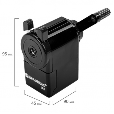 Точилка механическая Brauberg Jet, металлический механизм, черный