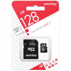 Карта памяти SmartBuy MicroSDXC, Class 10+адаптер, 128Gb