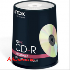 Диск CD-R 700Mb, 52x, 100шт, Cake Box, TDK 
