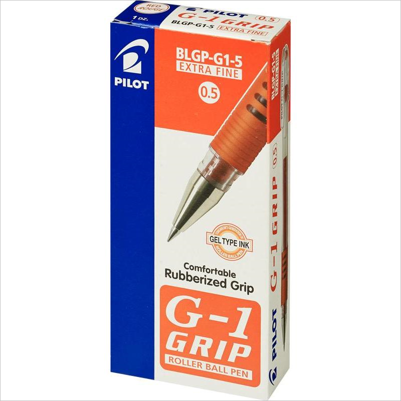Ручка гелевая Pilot BLGP-G1-5, 0,5мм, линия 0,3мм, резиновый упор, красный