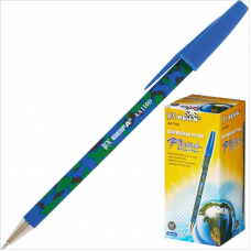 Ручка шариковая Beifa AA110D 0,5мм, прорезиненный корпус, синий