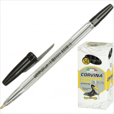 Ручка шариковая Corvina 51 Classic 0,7мм, прозрачный корпус, черный