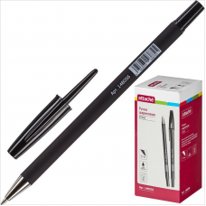 Ручка шариковая Attache Style 0,7мм, линия 0,5мм, прорезиненный корпус, черный