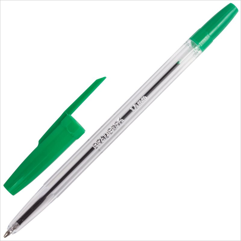 Ручка шариковая Brauberg Line 1мм, линия 0,5мм, зеленый