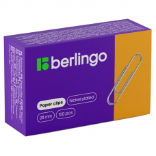 Скрепки Berlingo BK2511 28 мм, 100 шт/уп, никелированные