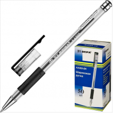 Ручка шариковая Beifa AA999-BK 0,7мм, линия 0,5мм, резиновый упор, черный