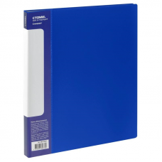Папка для составления каталогов, Стамм Стандарт ММ-30633, 80 вкл, 800мкм, торцевой карман, синий