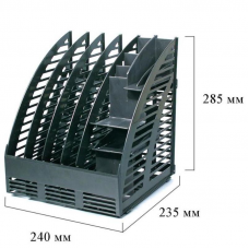 Вертикальный накопитель на 4 секции + органайзер, Attache 4С144 разборный, 240мм, черный