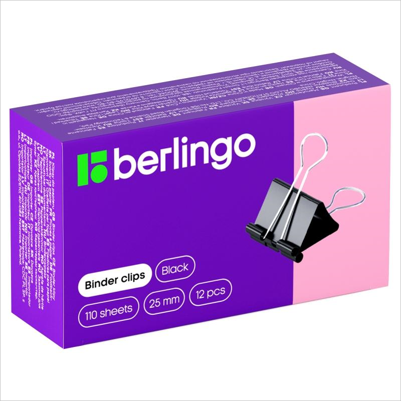 Зажим для бумаг 25 мм Berlingo, 12 шт/уп