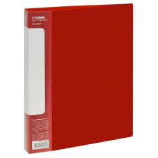 Папка для составления каталогов, Стамм Стандарт ММ-30621, 40 вкл, 600мкм, торцевой карман, красный