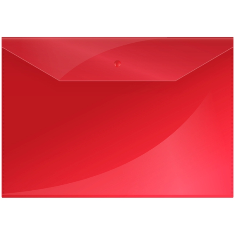Папка-конверт с кнопкой OfficeSpace А4, 150мкм, красный