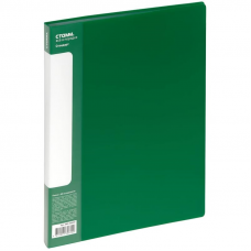 Папка для составления каталогов, Стамм Стандарт ММ-30620, 40 вкл, 600мкм, торцевой карман, зеленый
