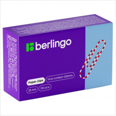 Скрепки Berlingo BK2515 Зебра 28 мм, 100 шт/уп, цветные