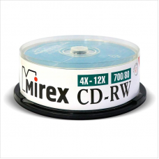 Диск CD-RW 700Mb, 4х-12х, 25шт, Cake Box