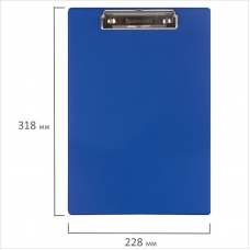 Планшет одинарный, картон/ПВХ, Brauberg Number One, синий
