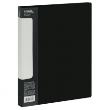 Папка для составления каталогов, Стамм Стандарт ММ-30624, 40 вкл, 600мкм, торцевой карман, черный