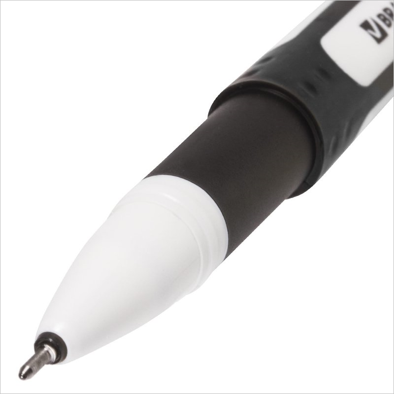 Ручка гелевая Brauberg Contact 0,5 мм, игольчатый пишущий узел, резиновый упор, черная