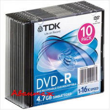 Диск DVD-R 4,7Gb, 16x, Slim Case, TDK