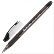 Ручка гелевая Brauberg Samurai 0,5 мм, линия 0,35 мм, резиновый упор, черный