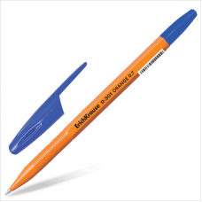 Ручка шариковая Erich Krause R-301 Orange 22187 0.7мм, желтый корпус, синий